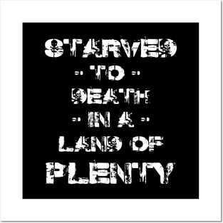 Starved to De**h in a Land of Plenty,  Front and Back Posters and Art